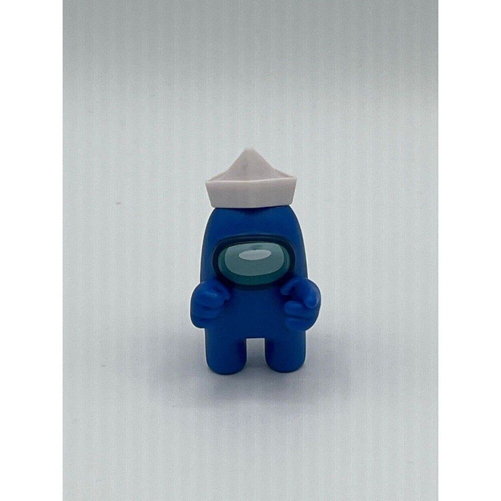 Among Us Blue Crewmate Mini Figures 2" White Boat Hat Series 2  Toikido